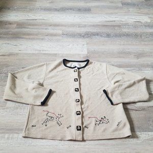 Christopher & Banks Doggie Cardigan Sweater M